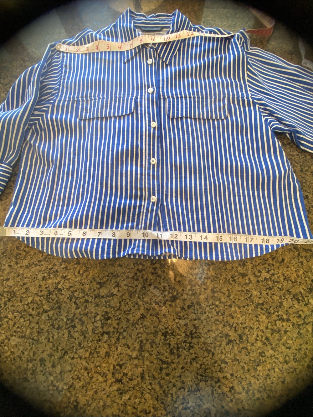 ZARA Blue and White Striped Button-down Shirt - Picture 2 of 5